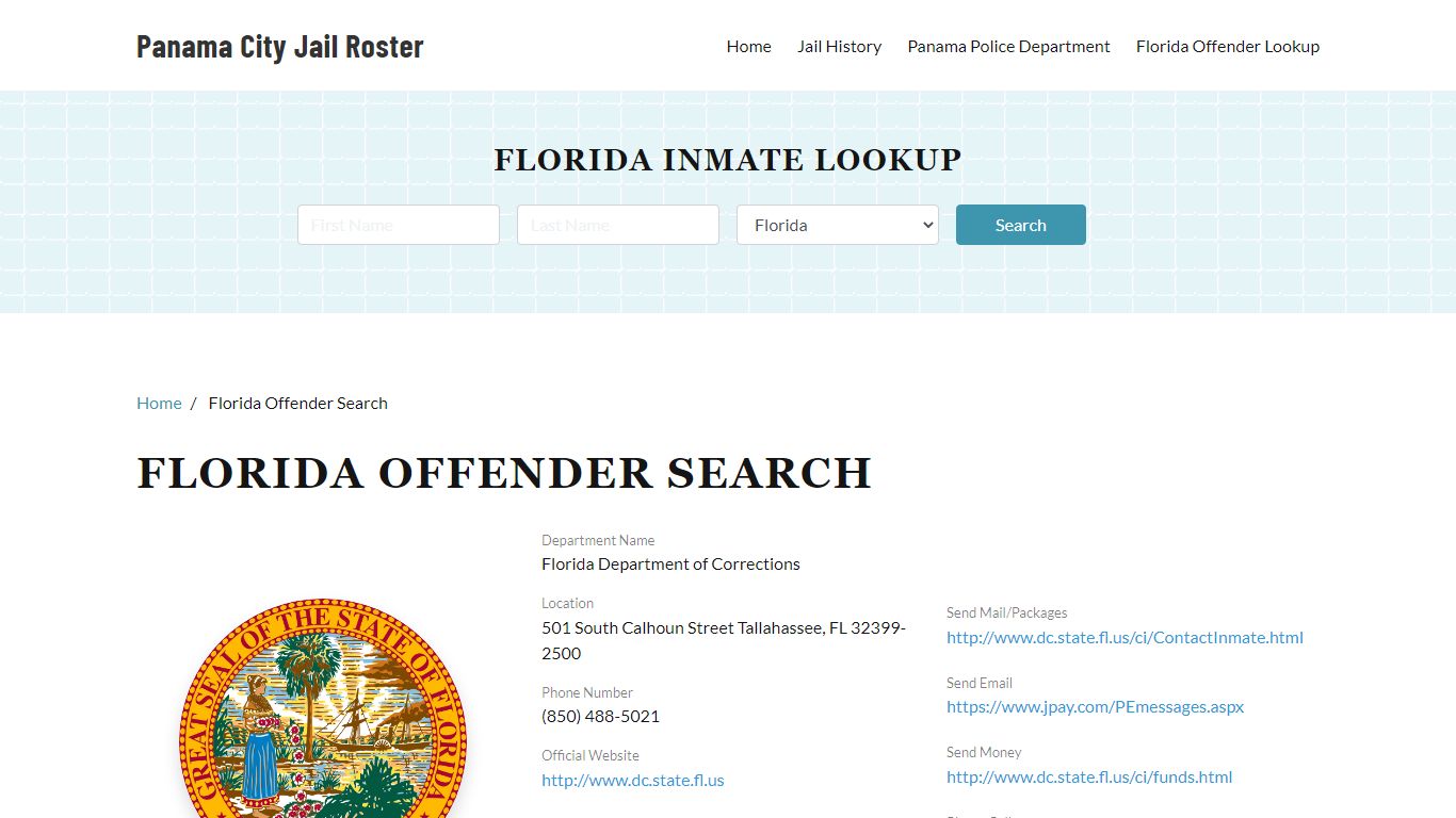 Florida Offender Search - Panama City Jail